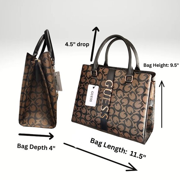 Handbag Guess Dark Brown Brand New with Tag - Picture 7 of 7